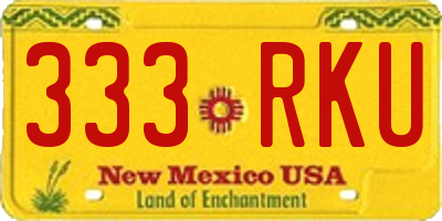 NM license plate 333RKU