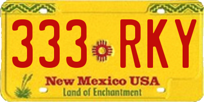 NM license plate 333RKY