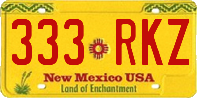 NM license plate 333RKZ