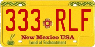 NM license plate 333RLF