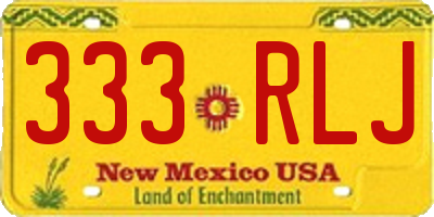 NM license plate 333RLJ