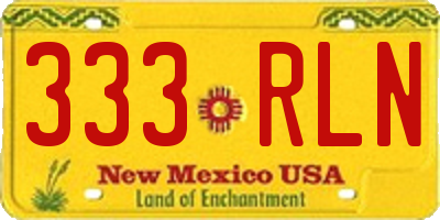 NM license plate 333RLN