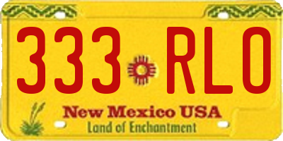 NM license plate 333RLO