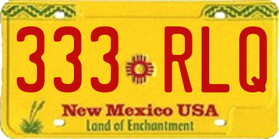 NM license plate 333RLQ