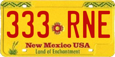 NM license plate 333RNE
