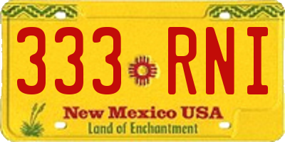 NM license plate 333RNI