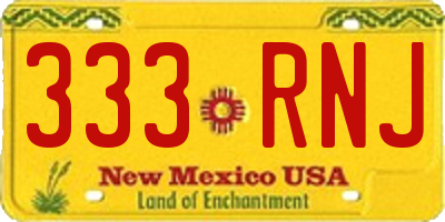 NM license plate 333RNJ