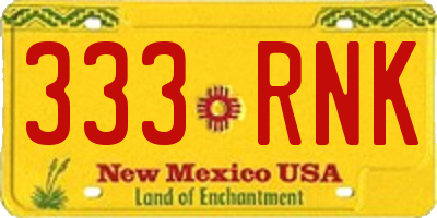 NM license plate 333RNK