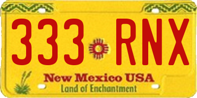NM license plate 333RNX