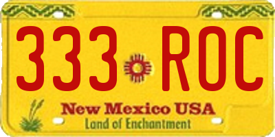 NM license plate 333ROC