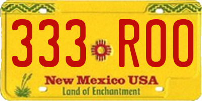 NM license plate 333ROO