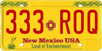 NM license plate 333ROQ