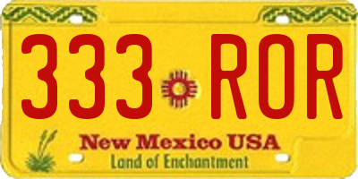 NM license plate 333ROR
