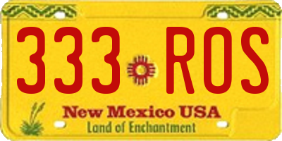 NM license plate 333ROS