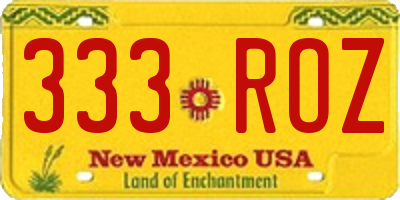 NM license plate 333ROZ