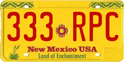 NM license plate 333RPC