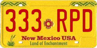 NM license plate 333RPD
