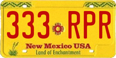 NM license plate 333RPR