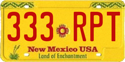 NM license plate 333RPT