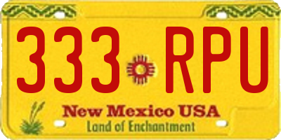 NM license plate 333RPU