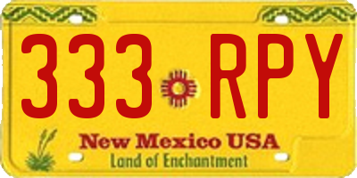 NM license plate 333RPY