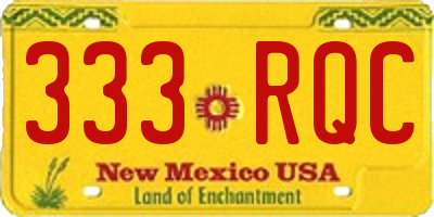 NM license plate 333RQC