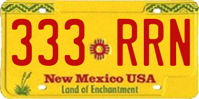 NM license plate 333RRN