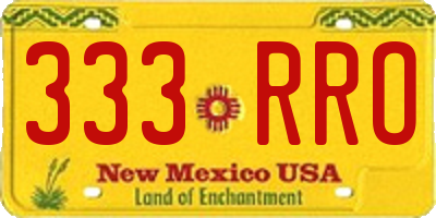 NM license plate 333RRO