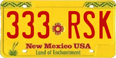 NM license plate 333RSK