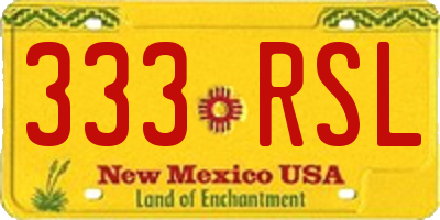 NM license plate 333RSL