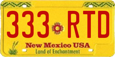 NM license plate 333RTD