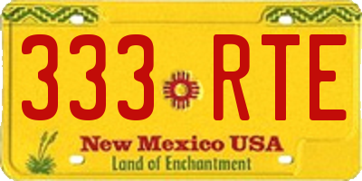 NM license plate 333RTE