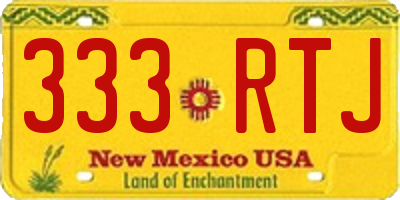 NM license plate 333RTJ