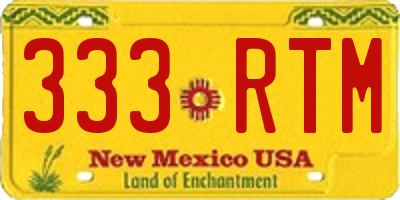 NM license plate 333RTM