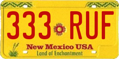 NM license plate 333RUF