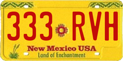 NM license plate 333RVH