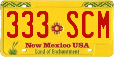 NM license plate 333SCM