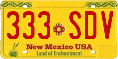 NM license plate 333SDV