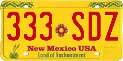 NM license plate 333SDZ