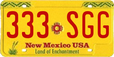 NM license plate 333SGG
