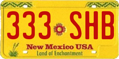 NM license plate 333SHB