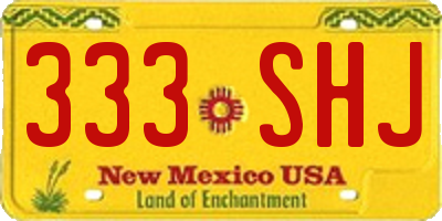 NM license plate 333SHJ