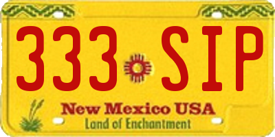 NM license plate 333SIP