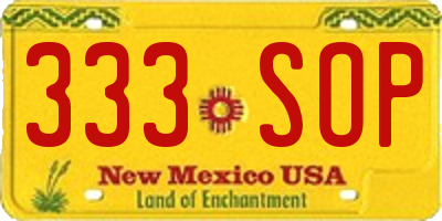 NM license plate 333SOP