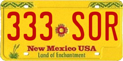 NM license plate 333SOR