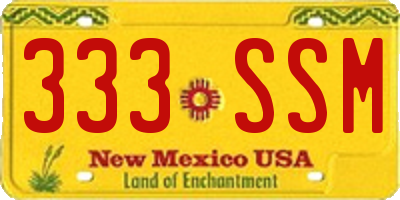 NM license plate 333SSM