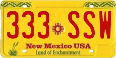 NM license plate 333SSW
