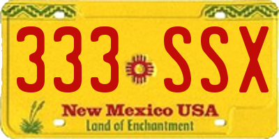 NM license plate 333SSX