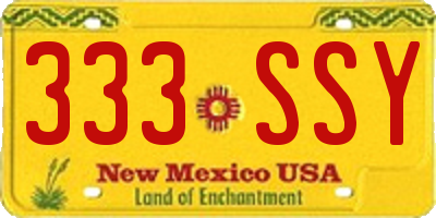NM license plate 333SSY