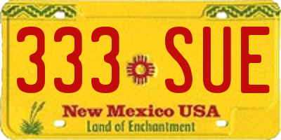 NM license plate 333SUE